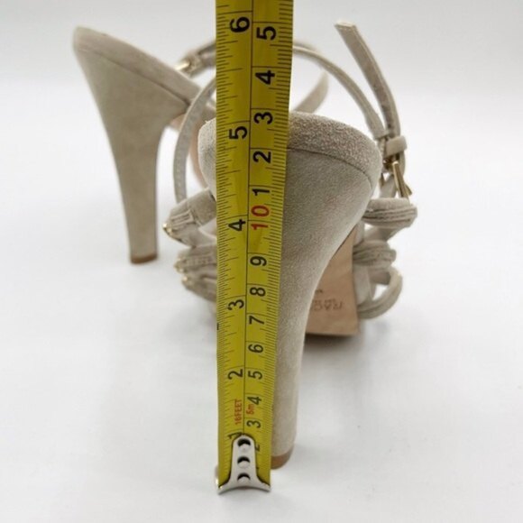 Rachel Zoe Strappy Heels Women’s Size 7 Suede Gold Accent Sandals - Picture 11 of 11